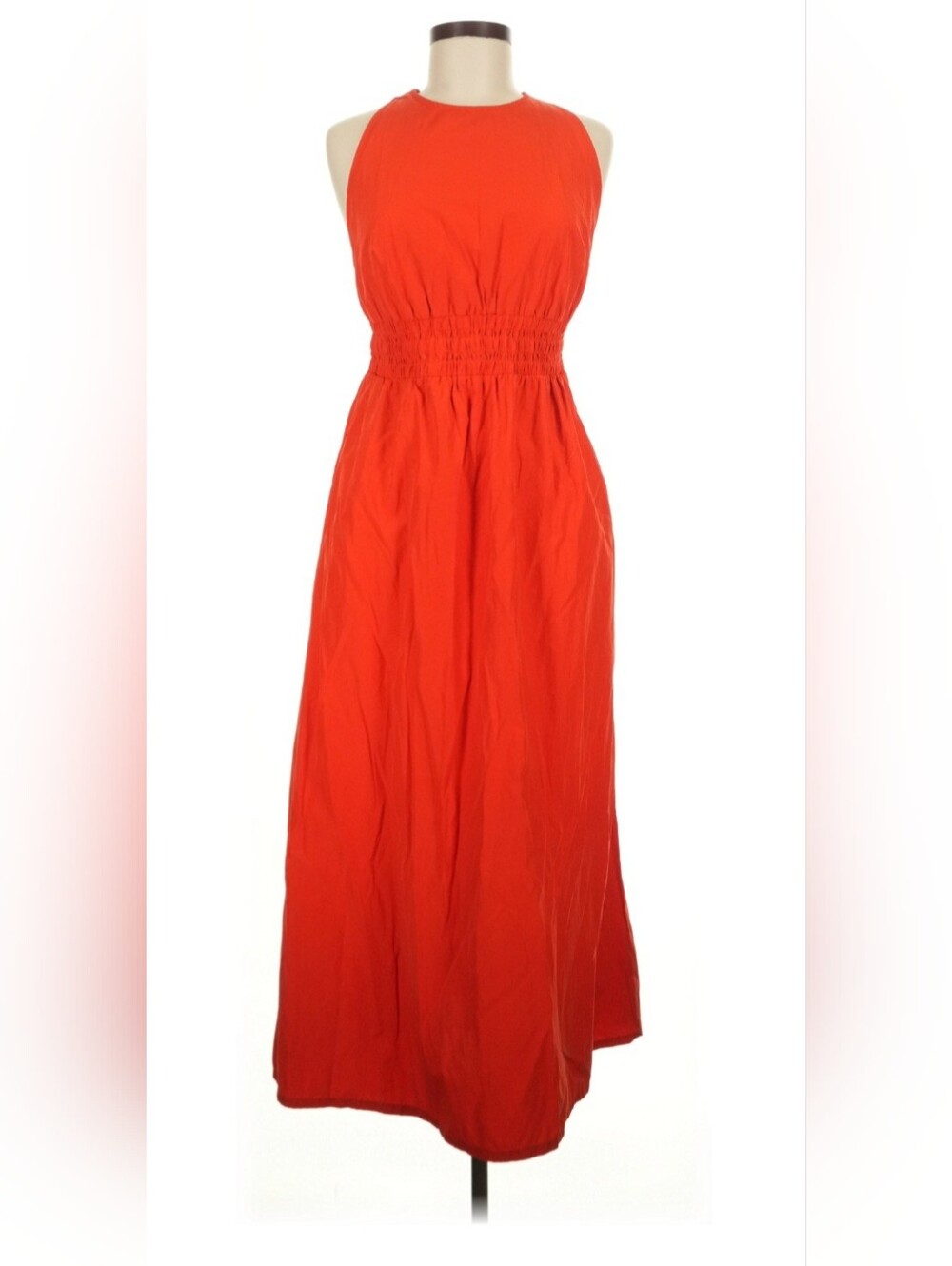 A New Day Sleeveless Red Maxi Dress with Smocked Waist With Pockets - M